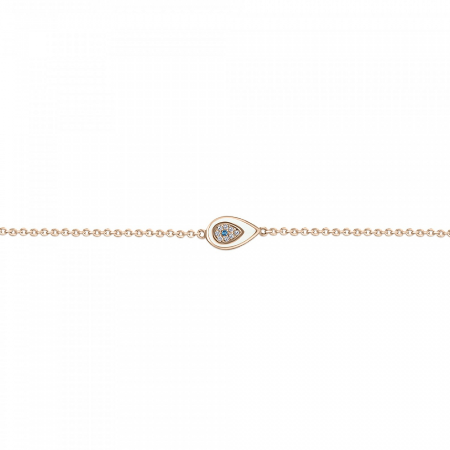 Eye bracelet Κ14 pink gold with blue,white zircon and enamel, br2470 BRACELETS Κοσμηματα - chrilia.gr
