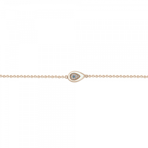 Eye bracelet Κ14 pink gold with blue,white zircon and enamel, br2470 BRACELETS Κοσμηματα - chrilia.gr