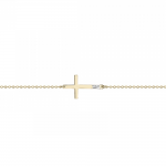 Cross bracelet, Κ14 gold with diamond 0.003ct, VS2, H br2774 BRACELETS Κοσμηματα - chrilia.gr