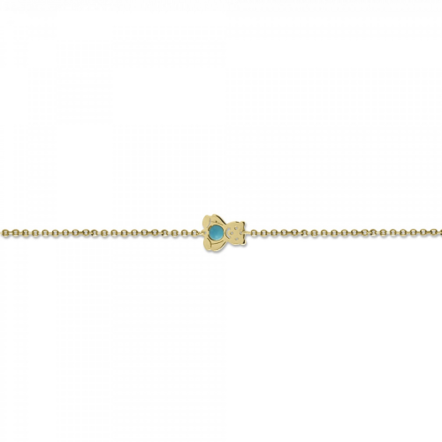 Babies bracelet K14 gold with bear and turquoise pb0191 BRACELETS Κοσμηματα - chrilia.gr