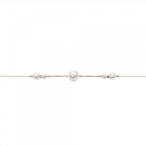 Bracelet, Κ14 pink gold with pearls br2152 BRACELETS Κοσμηματα - chrilia.gr