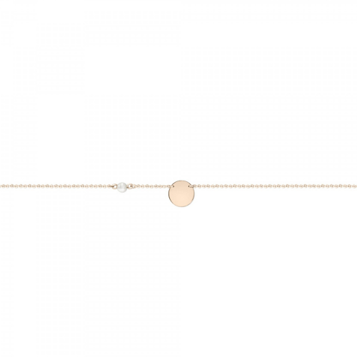 Round bracelet, Κ14 pink gold with pearl, H br2230 BRACELETS Κοσμηματα - chrilia.gr