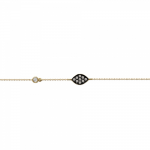 Eye bracelet, Κ18 gold with brown and white diamonds 0.11ct, VS2, H, br2265 BRACELETS Κοσμηματα - chrilia.gr