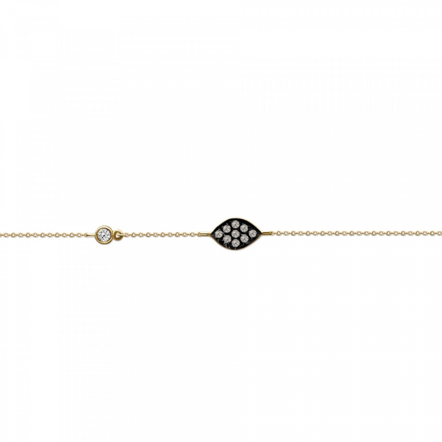 Eye bracelet, Κ18 gold with brown and white diamonds 0.11ct, VS2, H, br2265 BRACELETS Κοσμηματα - chrilia.gr