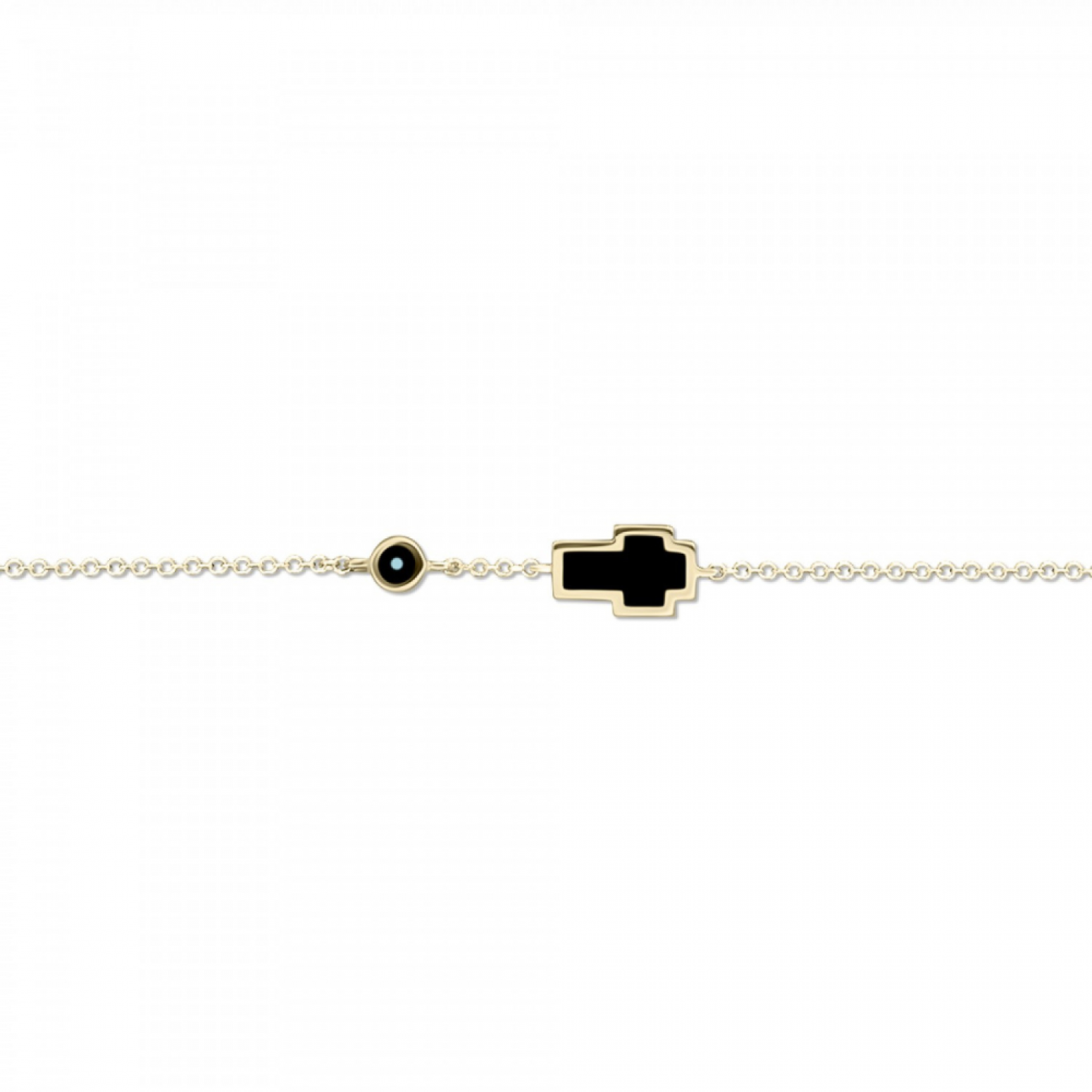 Bracelet with cross and eye, Κ9 gold with enamel, br2419 BRACELETS Κοσμηματα - chrilia.gr