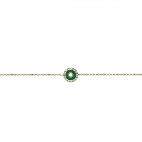 Eye bracelet, Κ18 gold with diamonds 0.06ct, VS1, G and enamel, br2615 BRACELETS Κοσμηματα - chrilia.gr