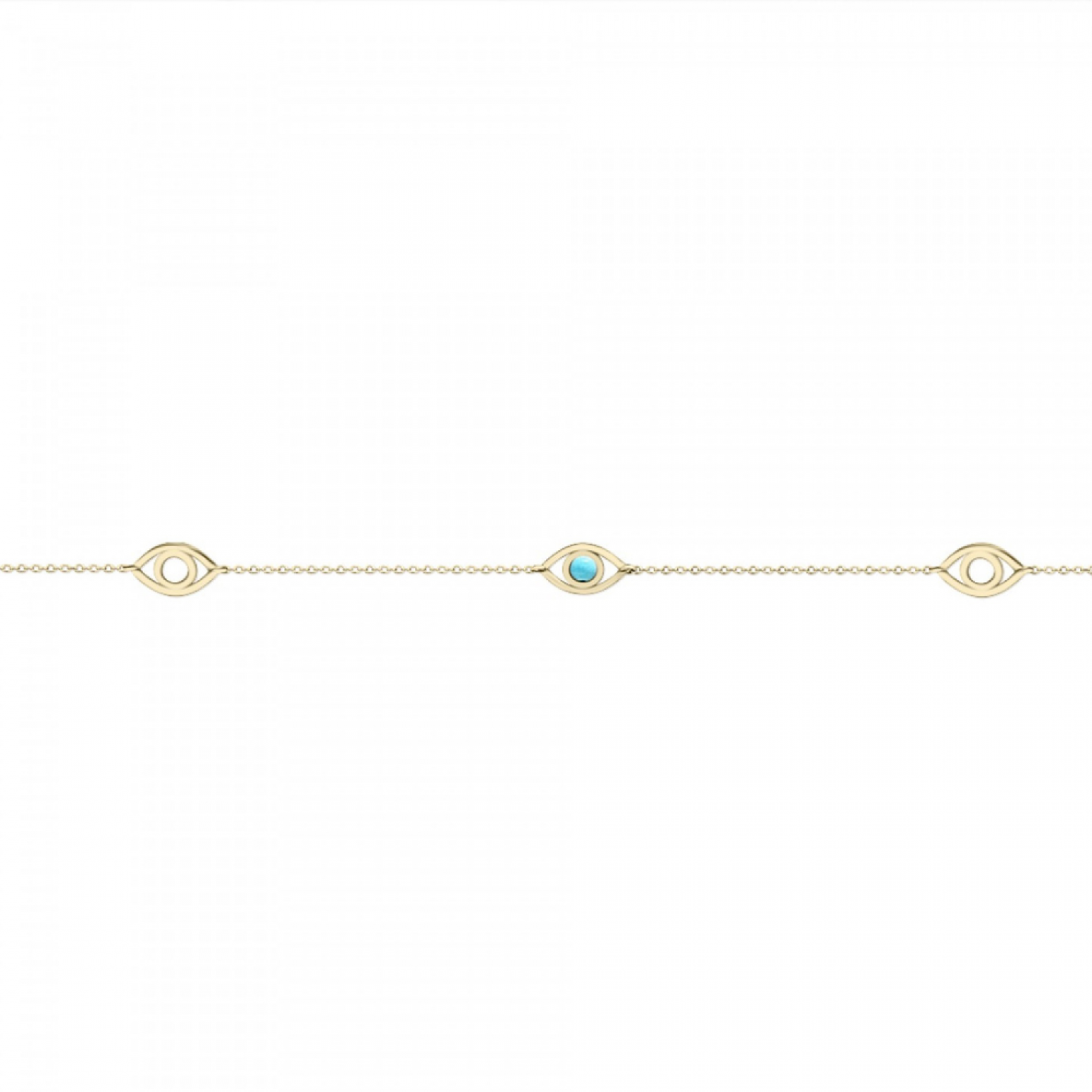 Bracelet with eyes, Κ14 gold with turquoise, pb0362 BRACELETS Κοσμηματα - chrilia.gr