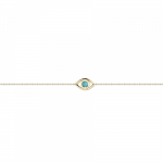Eye bracelet, Κ14 gold with turquoise, pb0368 BRACELETS Κοσμηματα - chrilia.gr