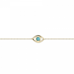 Eye bracelet, Κ14 gold with turquoise, pb0368 BRACELETS Κοσμηματα - chrilia.gr