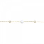 Bracelet with rounds, Κ14 gold with pearl and zircon, H br2386 BRACELETS Κοσμηματα - chrilia.gr