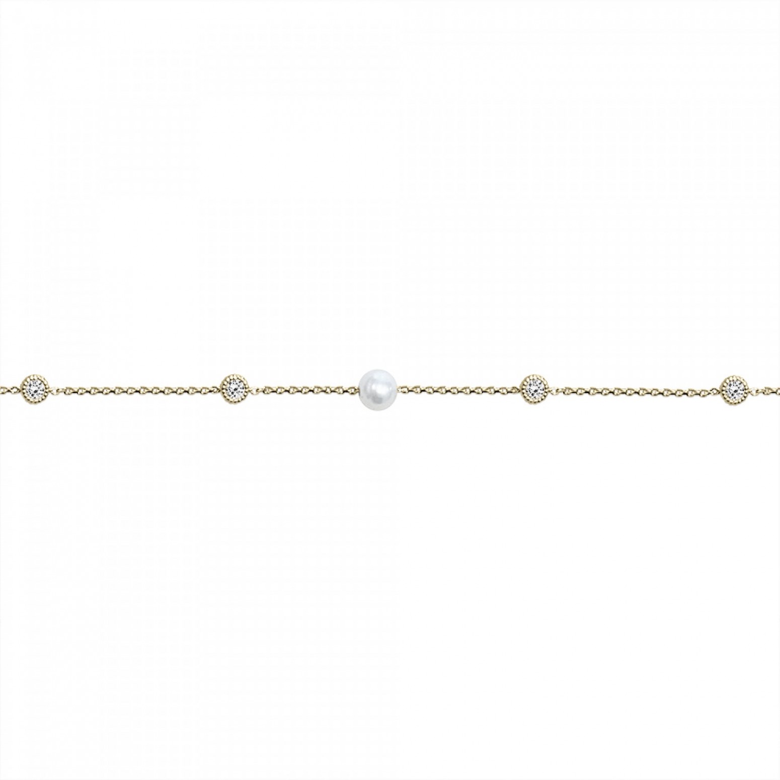 Βραχιόλι με στρογγυλά, Κ14 χρυσό με μαργαριτάρι και ζιργκόν, br2386 ΒΡΑΧΙΟΛΙΑ Κοσμηματα - chrilia.gr