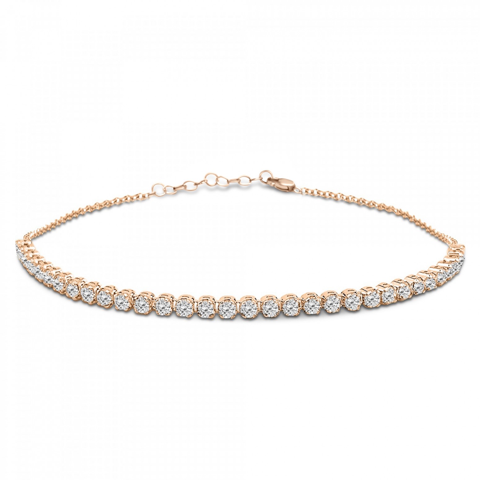 Tennis bracelet,14K pink gold with zircon, br1358 BRACELETS Κοσμηματα - chrilia.gr