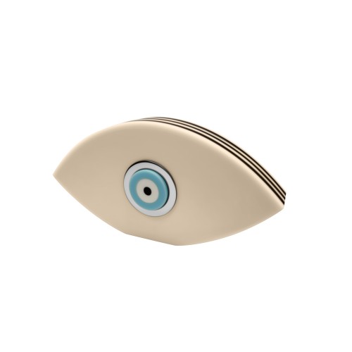 Mat beige plexiglass eye, with corian and inox, AC1668 GIFTS Κοσμηματα - chrilia.gr