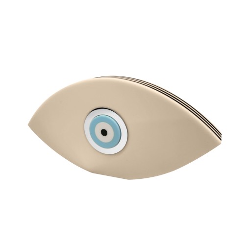Mat beige plexiglass eye, with corian and inox, AC1684 GIFTS Κοσμηματα - chrilia.gr