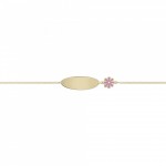 Παιδικό βραχιόλι ταυτότητα Κ9 χρυσό με λουλουδάκι και σμάλτο pb0418 ΒΡΑΧΙΟΛΙΑ Κοσμηματα - chrilia.gr