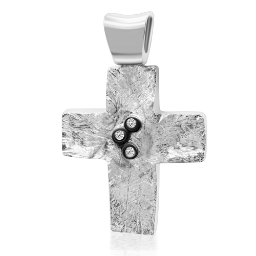 Βαπτιστικός σταυρός Κ14 λευκόχρυσο με ζιργκόν st2789 ΣΤΑΥΡΟΙ Κοσμηματα - chrilia.gr