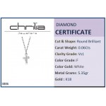 Cross neclace with chain, Κ18 white gold with diamonds 0.06ct, VS1, F ko3886 NECKLACES Κοσμηματα - chrilia.gr