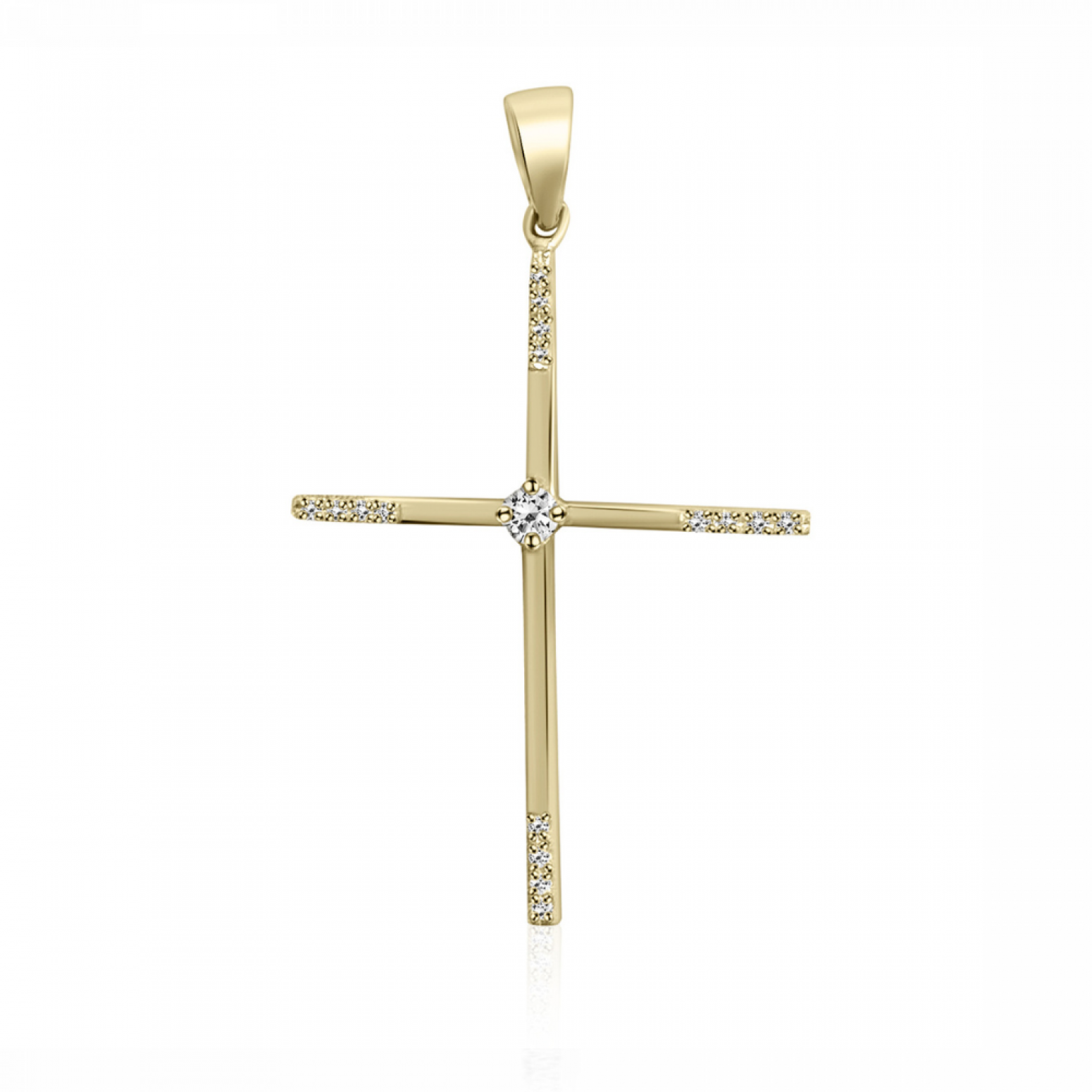 Βαπτιστικός σταυρός Κ18 χρυσό με διαμάντια 0.09ct, VS2, H st3904 ΣΤΑΥΡΟΙ Κοσμηματα - chrilia.gr