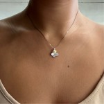 Butterfly necklace, Κ14 white and pink gold with zircon, ko1588 NECKLACES Κοσμηματα - chrilia.gr
