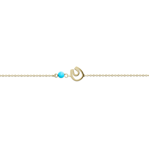 Babies bracelet K14 gold with petal and turquoise pb0244 BRACELETS Κοσμηματα - chrilia.gr