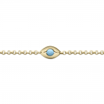 Babies bracelet K14 gold with eye and turquoise pb0335 BRACELETS Κοσμηματα - chrilia.gr