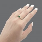 Solitaire ring 14K gold with green zircon, da4155 ENGAGEMENT RINGS Κοσμηματα - chrilia.gr