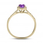 Solitaire ring 18K gold with amethyst 0.34ct and diamonds 0.12ct , VS1, G, da4267 ENGAGEMENT RINGS Κοσμηματα - chrilia.gr
