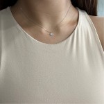 Eye necklace, Κ14 white gold with diamond 0.02ct, VS2, H ko5317 NECKLACES Κοσμηματα - chrilia.gr