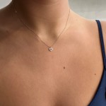Heart necklace, Κ14 pink gold with diamonds 0.04ct, VS2, H ko5324 NECKLACES Κοσμηματα - chrilia.gr