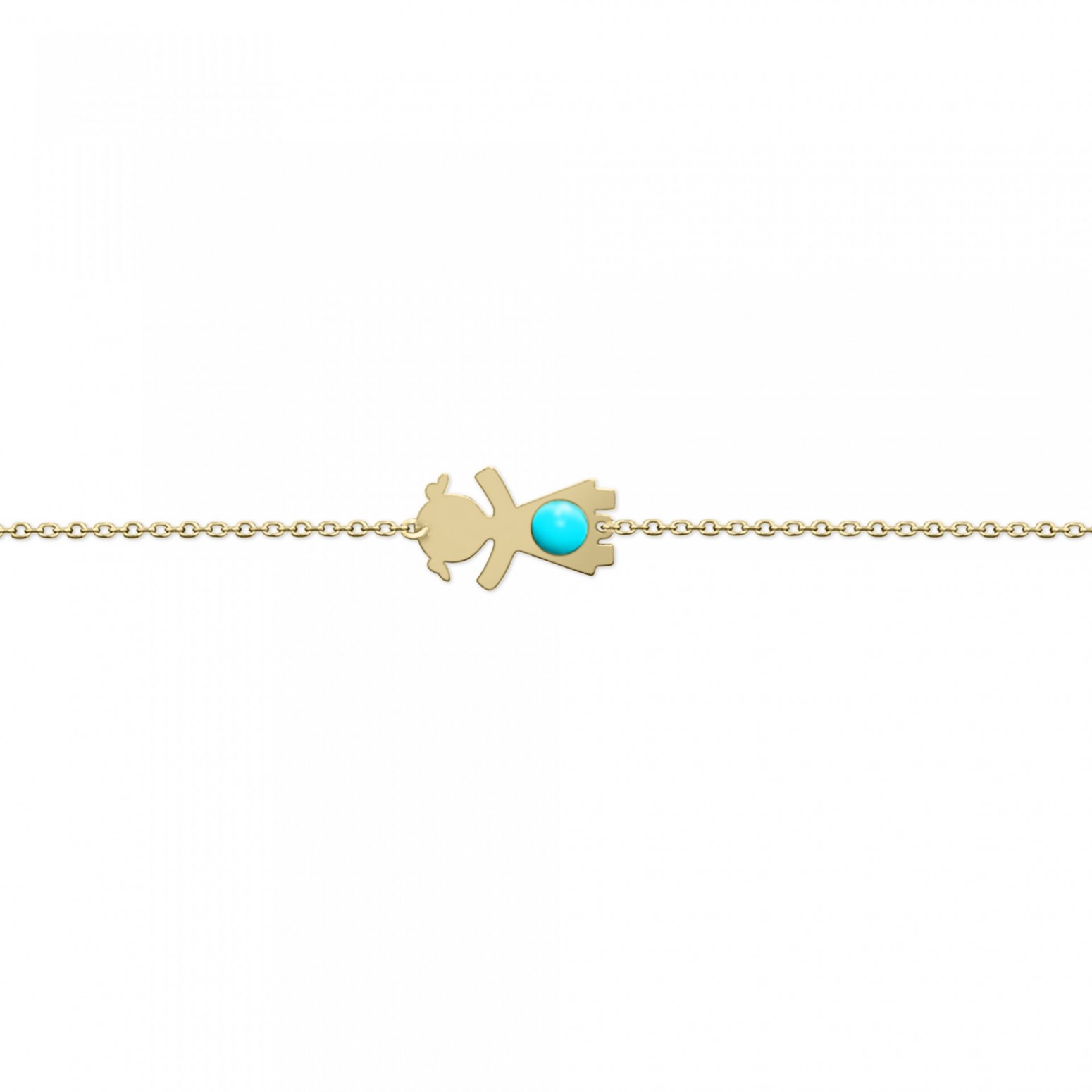 Babies bracelet K14 gold with girl and turquoise pb0412 BRACELETS Κοσμηματα - chrilia.gr