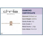 Babies bracelet K14 pink gold with girl and diamonds 0.02ct, VS2, H pb0321 BRACELETS Κοσμηματα - chrilia.gr