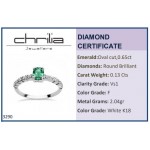 Solitaire ring 18K white gold with emerald 0.65ct and diamonds , VS1, F da3290 ENGAGEMENT RINGS Κοσμηματα - chrilia.gr
