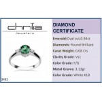 Solitaire ring 18K white gold with emerald 0.94ct and diamonds , VS1 F , da3492 ENGAGEMENT RINGS Κοσμηματα - chrilia.gr