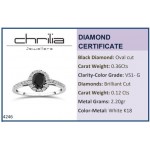 Solitaire ring 18K white gold with black diamond 0.36ct and diamonds, VS1, G da4246 ENGAGEMENT RINGS Κοσμηματα - chrilia.gr