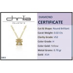 Necklace for baby and mum, K14  gold with girl and diamonds 0.02ct, VS2, H, ko5883 NECKLACES Κοσμηματα - chrilia.gr