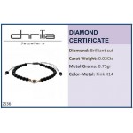 Women bracelet with eye, 14K pink gold with black onyx and black diamonds 0.02ct, br2536 BRACELETS Κοσμηματα - chrilia.gr