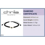 Women bracelet with eye, 14K gold with black onyx and black diamonds 0.02ct, br2921 BRACELETS Κοσμηματα - chrilia.gr