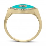 Eye ring, 18K gold with diamonds 0.15ct, VS1, G, and enamel, da4230 RINGS Κοσμηματα - chrilia.gr