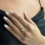 Multistone ring 18K white gold with diamonds 0.21ct, VS1, F da3287 ENGAGEMENT RINGS Κοσμηματα - chrilia.gr