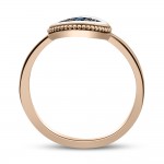Multistone ring eye, 18K pink gold with diamonds 0.07ct and enamel, da3754 RINGS Κοσμηματα - chrilia.gr