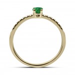 Solitaire ring 18K gold with emerald 0.18ct and diamonds VS1, Η da4244 ENGAGEMENT RINGS Κοσμηματα - chrilia.gr