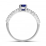 Multistone ring 18K white gold with sapphire 0.77ct και διαμάντια 0.13ct, VS1, F, da3291 ENGAGEMENT RINGS Κοσμηματα - chrilia.gr