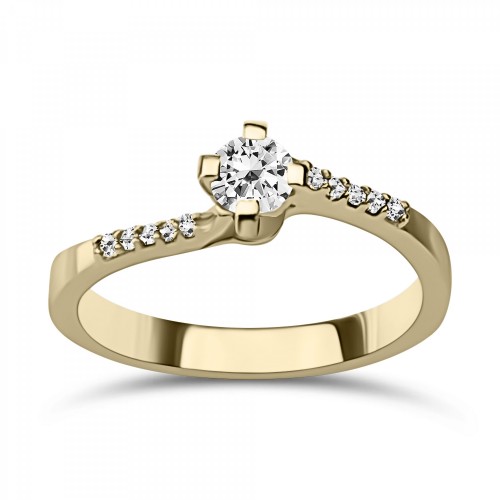 Μονόπετρο Δαχτυλίδι - Μονόπετρο δαχτυλίδι Κ14 χρυσό με ζιργκόν, da4257 ΔΑΧΤΥΛΙΔΙΑ ΑΡΡΑΒΩΝΑ Κοσμηματα - chrilia.gr