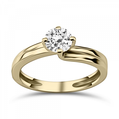 Μονόπετρο δαχτυλίδι Κ14 χρυσό με ζιργκόν, da4258 ΔΑΧΤΥΛΙΔΙΑ ΑΡΡΑΒΩΝΑ Κοσμηματα - chrilia.gr