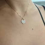 Heart necklace, Κ14 pink gold with zircon, ko1860 NECKLACES Κοσμηματα - chrilia.gr