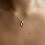Oval necklace, Κ14 pink gold, ko2164 NECKLACES Κοσμηματα - chrilia.gr