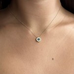 Eye necklace, Κ9 gold with white, brown, blue and black zircon, ko3779 NECKLACES Κοσμηματα - chrilia.gr