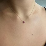 Solitaire necklace 18K pink gold with ruby 0.35ct, ko4904 NECKLACES Κοσμηματα - chrilia.gr