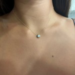 Eye necklace, Κ9 gold with zircon and enamel, ko5027 NECKLACES Κοσμηματα - chrilia.gr