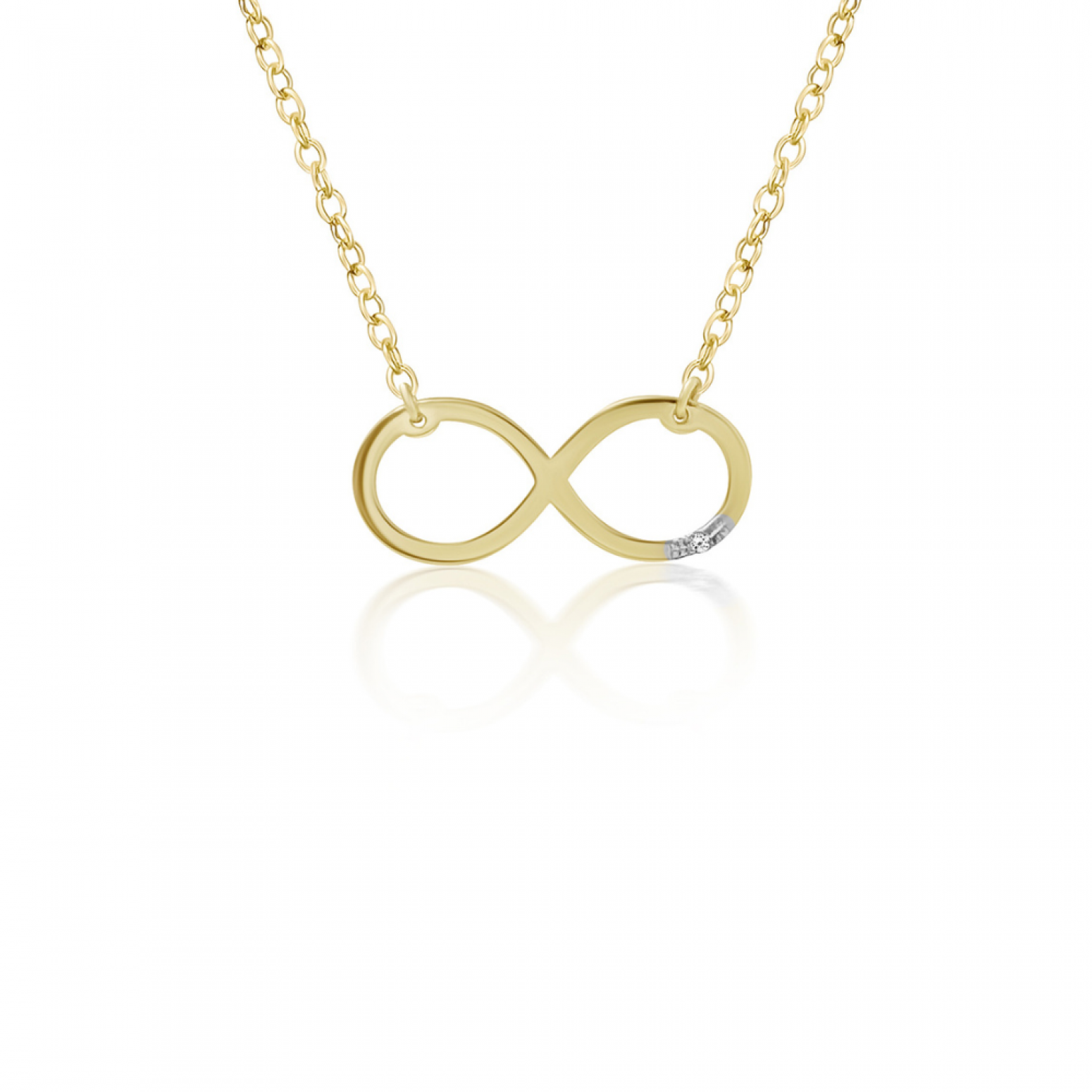 Infinity necklace, Κ14 gold with diamond 0.003ct, VS2, H ko5304 NECKLACES Κοσμηματα - chrilia.gr